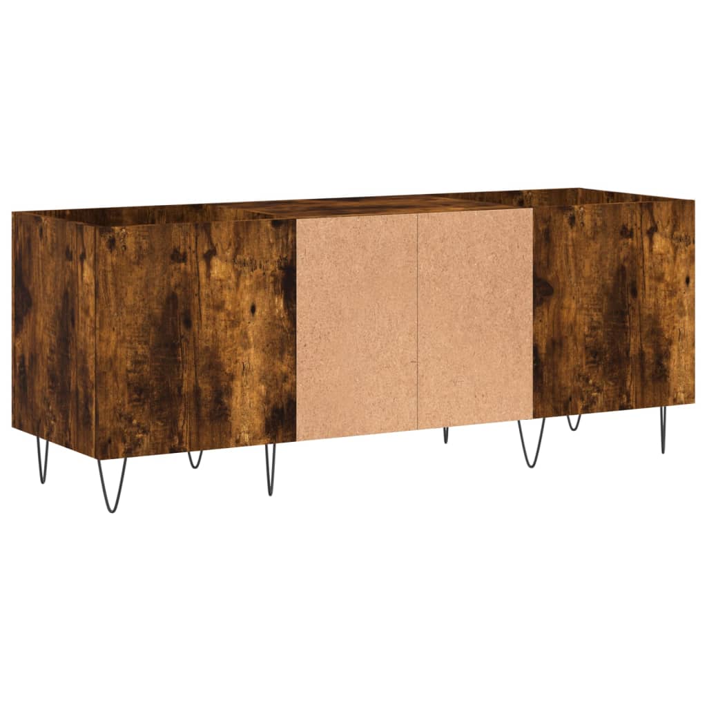 Mobile Porta Dischi Rovere Fumo 121x38x48 cm Legno Multistrato