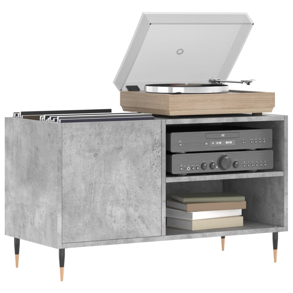 Mobile Porta Dischi Grigio Cemento 85x38x48cm Legno Multistrato - homemem39