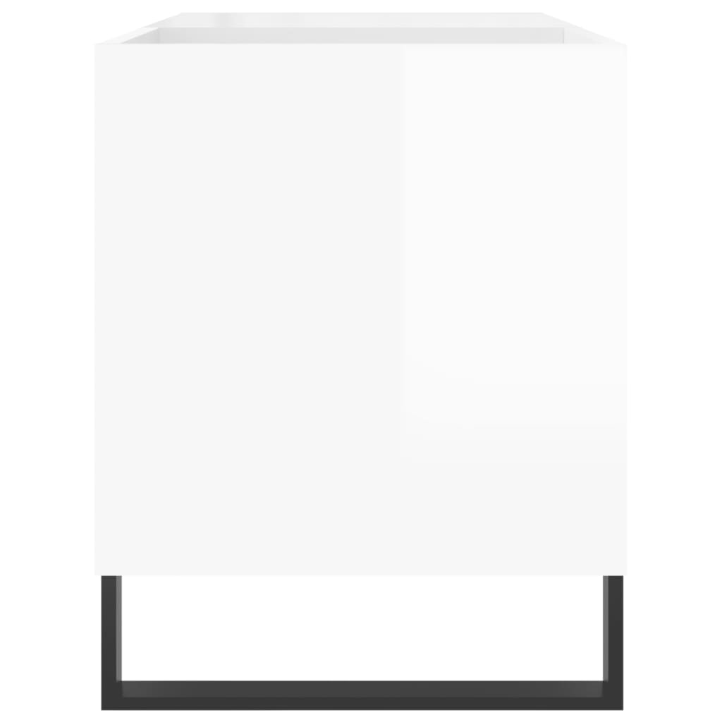 Mobile Porta Dischi Bianco Lucido 85x38x48 cm Legno Multistrato - homemem39