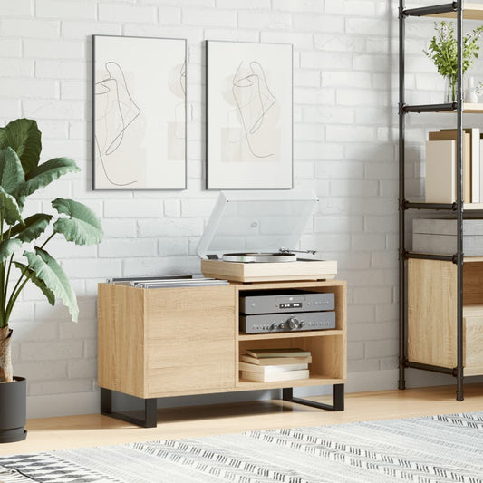 Mobile Porta Dischi Rovere Sonoma 85x38x48 cm Legno Multistrato - homemem39