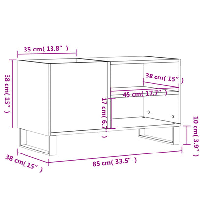 Mobile Porta Dischi Grigio Cemento 85x38x48cm Legno Multistrato - homemem39