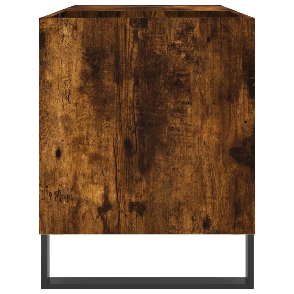 Mobile Porta Dischi Rovere Fumo 85x38x48 cm Legno Multistrato - homemem39