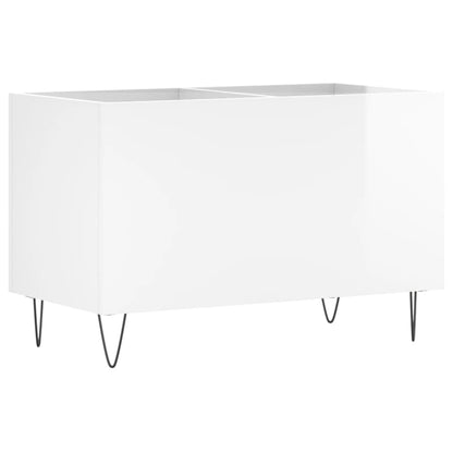 Mobile Porta Dischi Bianco Lucido 74,5x38x48 Legno Multistrato - homemem39