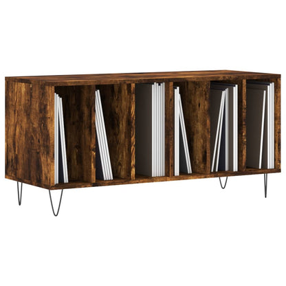 Mobile Porta Dischi Rovere Fumo 100x38x48 cm Legno Multistrato