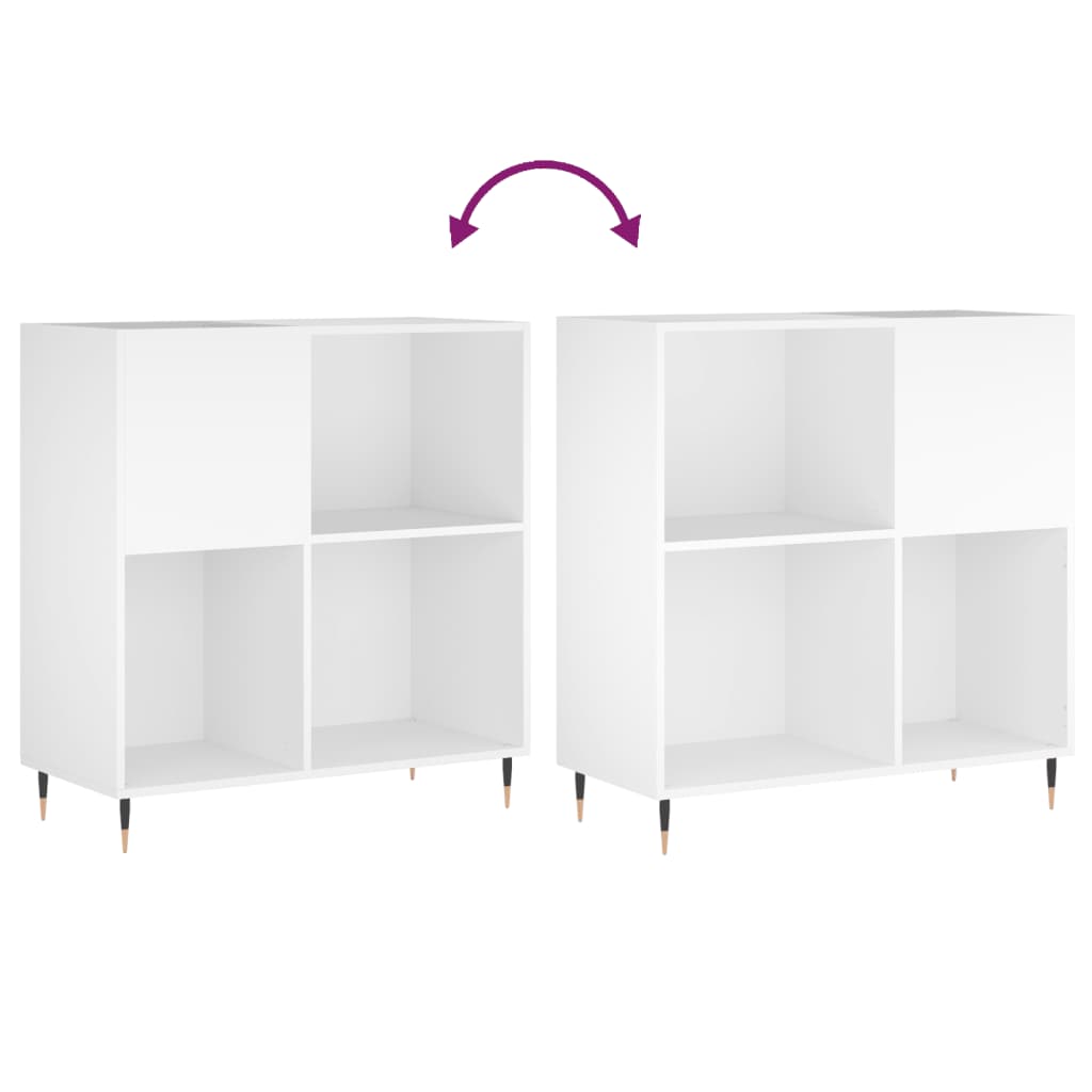 Mobile Porta Dischi Bianco 84,5x38x89 cm in Legno Multistrato