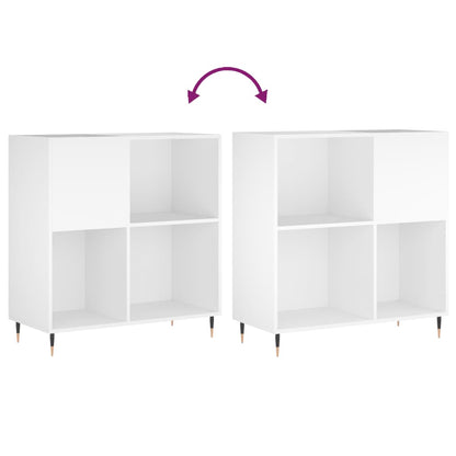 Mobile Porta Dischi Bianco 84,5x38x89 cm in Legno Multistrato