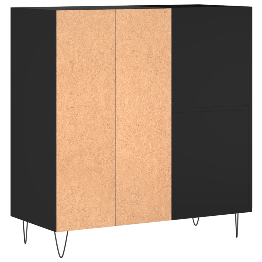 Mobile Porta Dischi Nero 84,5x38x89 cm in Legno Multistrato - homemem39