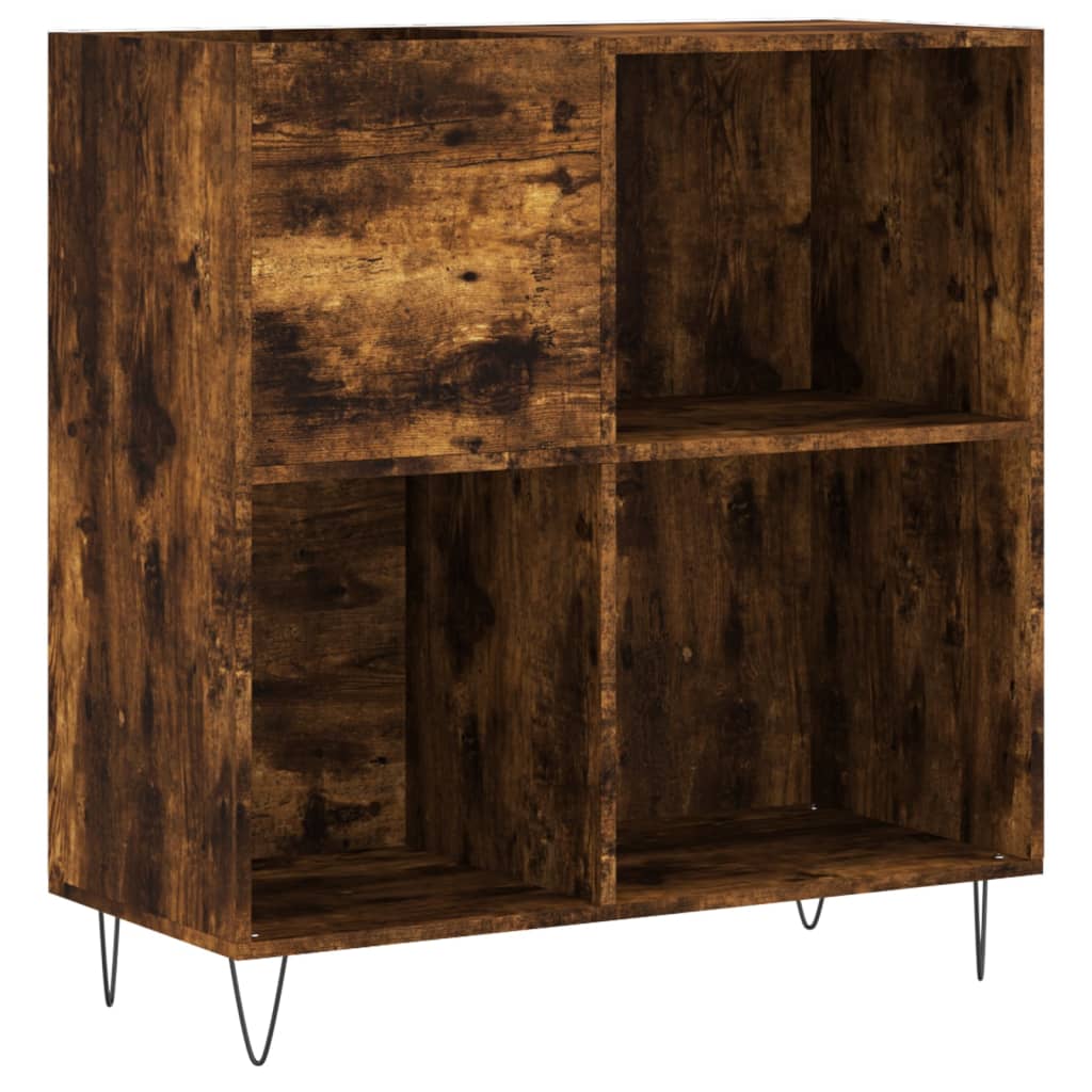 Mobile Porta Dischi Rovere Fumo 84,5x38x89 cm Legno Multistrato - homemem39