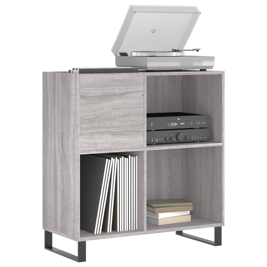 Mobile Porta Dischi Grigio Sonoma 84,5x38x89 Legno Multistrato - homemem39