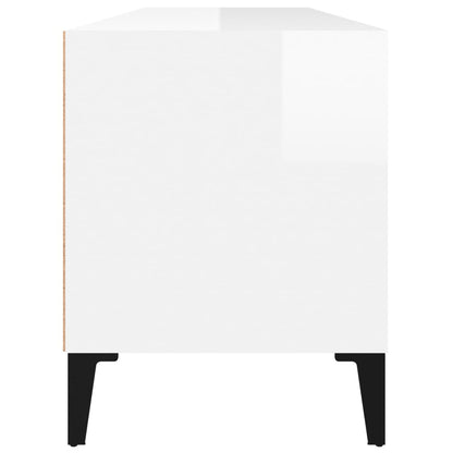 Mobile Porta TV Bianco Lucido 100x34,5x44,5cm Legno Multistrato - homemem39