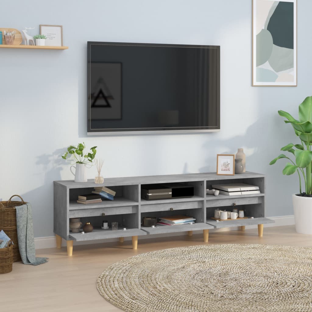 Mobile TV Grigio Cemento 150x30x44,5 cm Legno Multistrato - homemem39