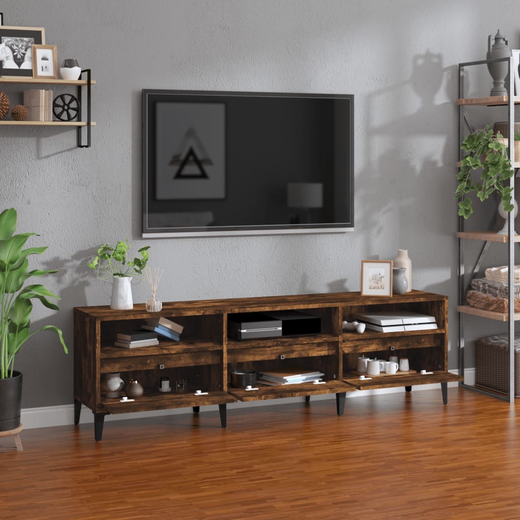 Mobile Porta TV Rovere Fumo 150x30x44,5 cm in Legno Multistrato