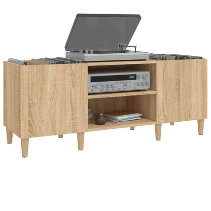 Mobile Porta Dischi Rovere Sonoma 121x38x48 cm Legno Aggregato