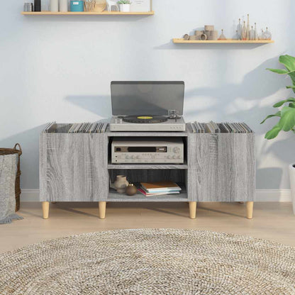 Mobile Porta Dischi Grigio Sonoma 121x38x48cm Legno Multistrato - homemem39