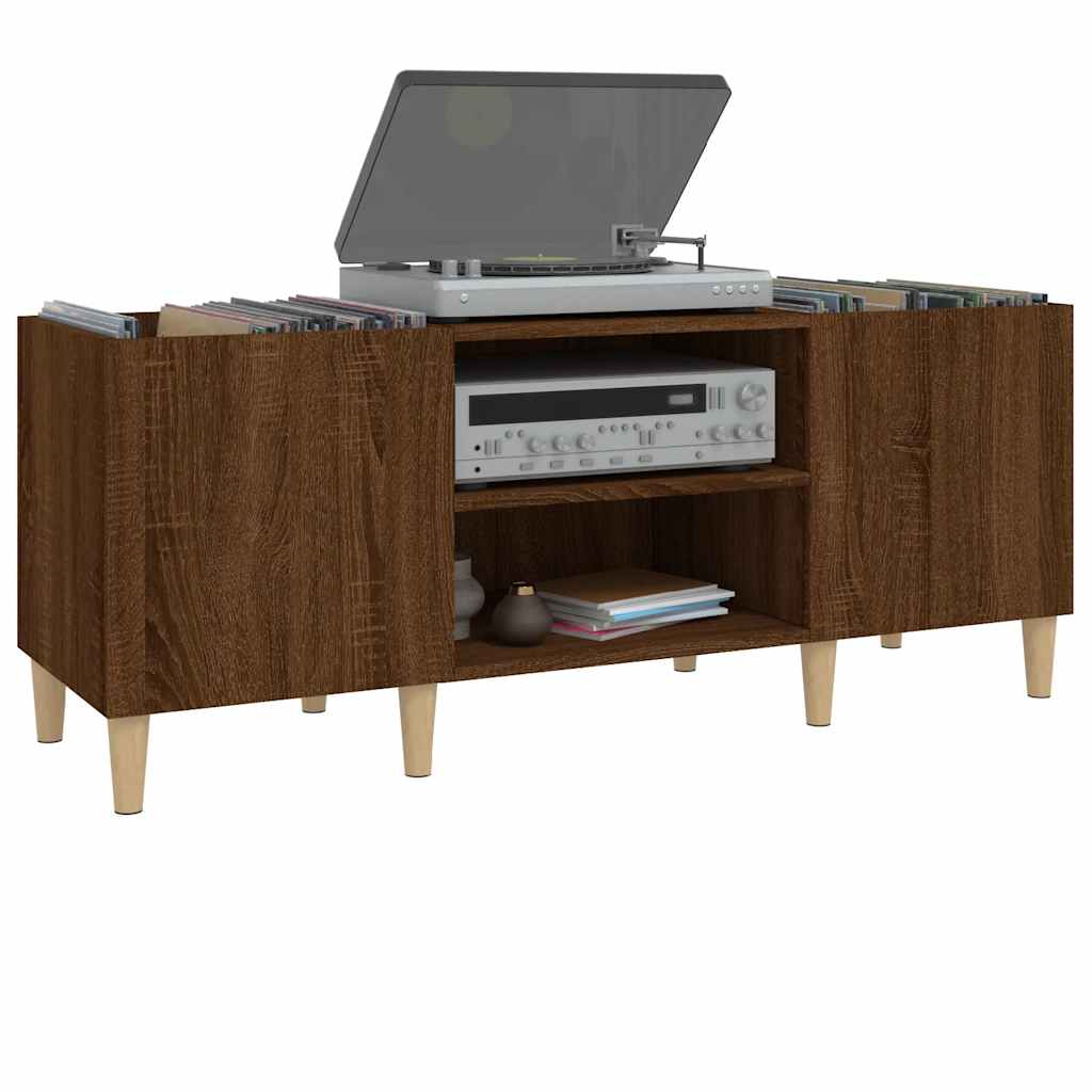 Mobile Porta Dischi Rovere Marrone 121x38x48 Legno Multistrato