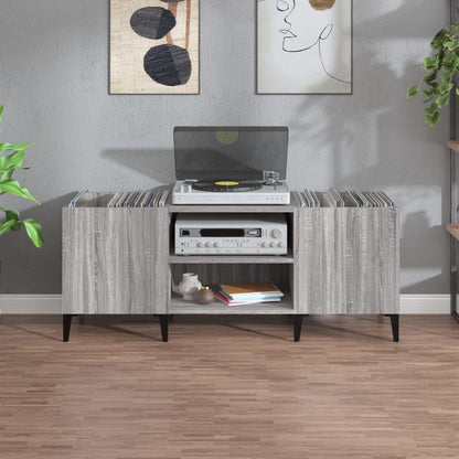 Mobile Porta Dischi Grigio Sonoma 121x38x48cm Legno Multistrato - homemem39