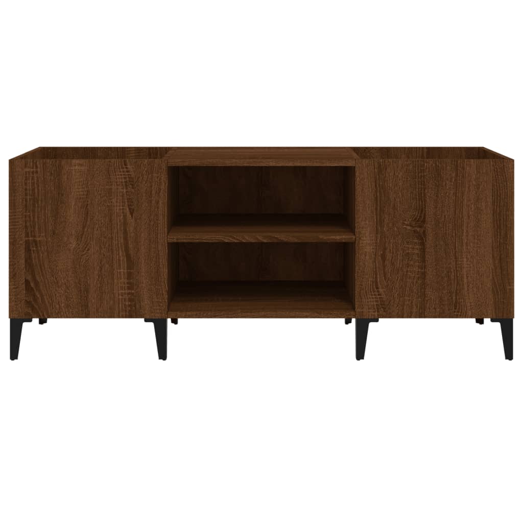 Mobile Porta Dischi Rovere Marrone 121x38x48 Legno Multistrato
