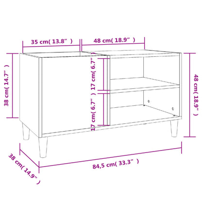 Mobile Porta Dischi Nero 84,5x38x48 cm in Legno Multistrato - homemem39