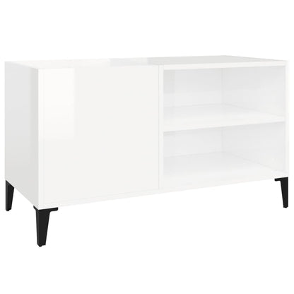 Mobile Porta Dischi Bianco Lucido 84,5x38x48 Legno Multistrato - homemem39