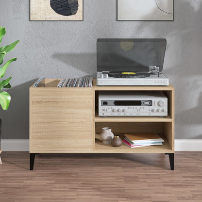 Mobile Porta Dischi Rovere Sonoma 84,5x38x48 Legno Multistrato - homemem39