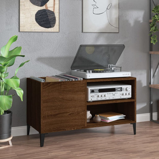 Mobile Porta Dischi Rovere Marrone 84,5x38x48 Legno Multistrato - homemem39