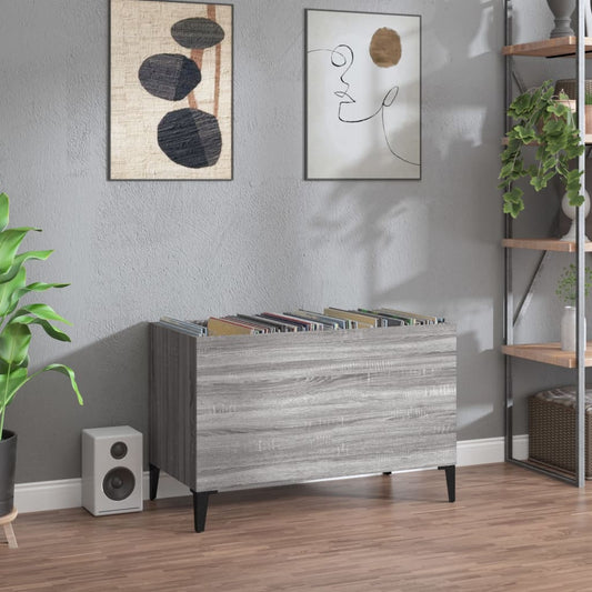 Mobile Porta Dischi Grigio Sonoma 74,5x38x48 Legno Multistrato - homemem39