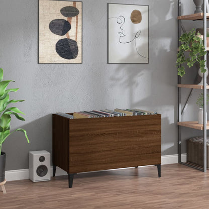 Mobile Porta Dischi Rovere Marrone 74,5x38x48 Legno Multistrato - homemem39