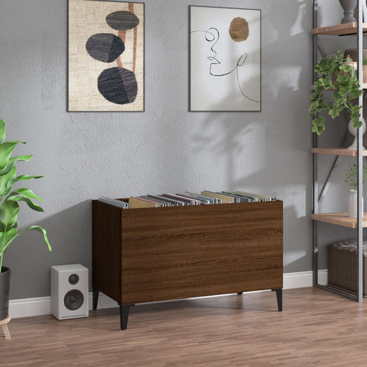 Mobile Porta Dischi Rovere Marrone 74,5x38x48 Legno Multistrato - homemem39