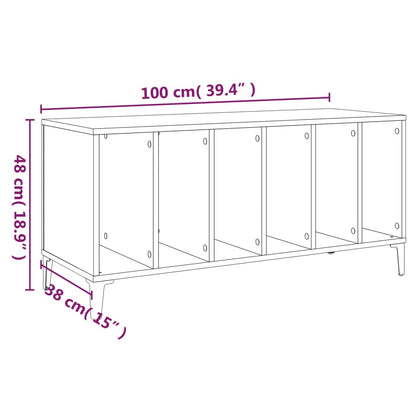 Mobile Porta Dischi Bianco 100x38x48 cm in Legno Multistrato - homemem39