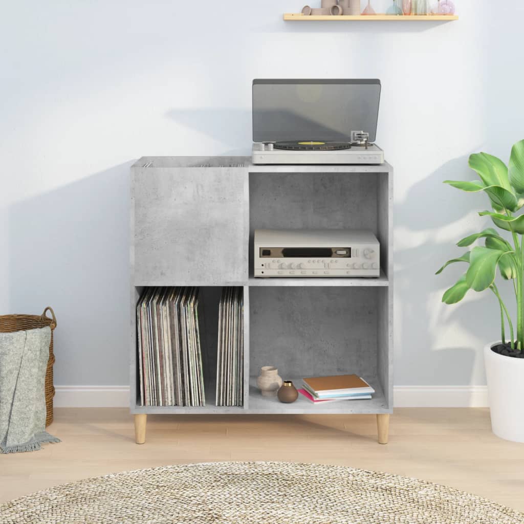 Mobile Porta Dischi Grigio Cemento 84,5x38x89 Legno Multistrato - homemem39