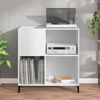 Mobile Porta Dischi Bianco 84,5x38x89 cm in Legno Multistrato - homemem39