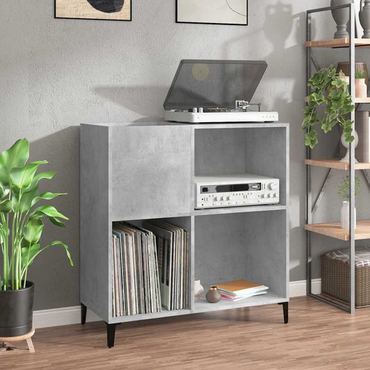 Mobile Porta Dischi Grigio Cemento 84,5x38x89 Legno Multistrato - homemem39