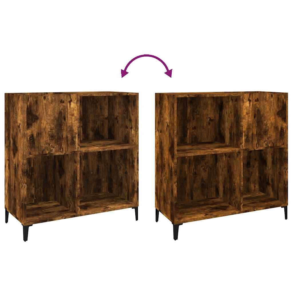 Mobile Porta Dischi Rovere Fumo 84,5x38x89 cm Legno Multistrato - homemem39