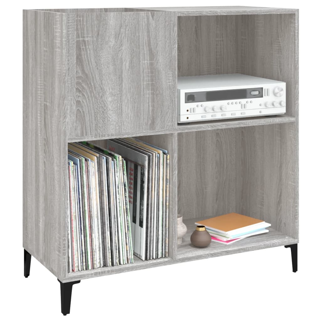 Mobile Porta Dischi Grigio Sonoma 84,5x38x89 Legno Multistrato - homemem39