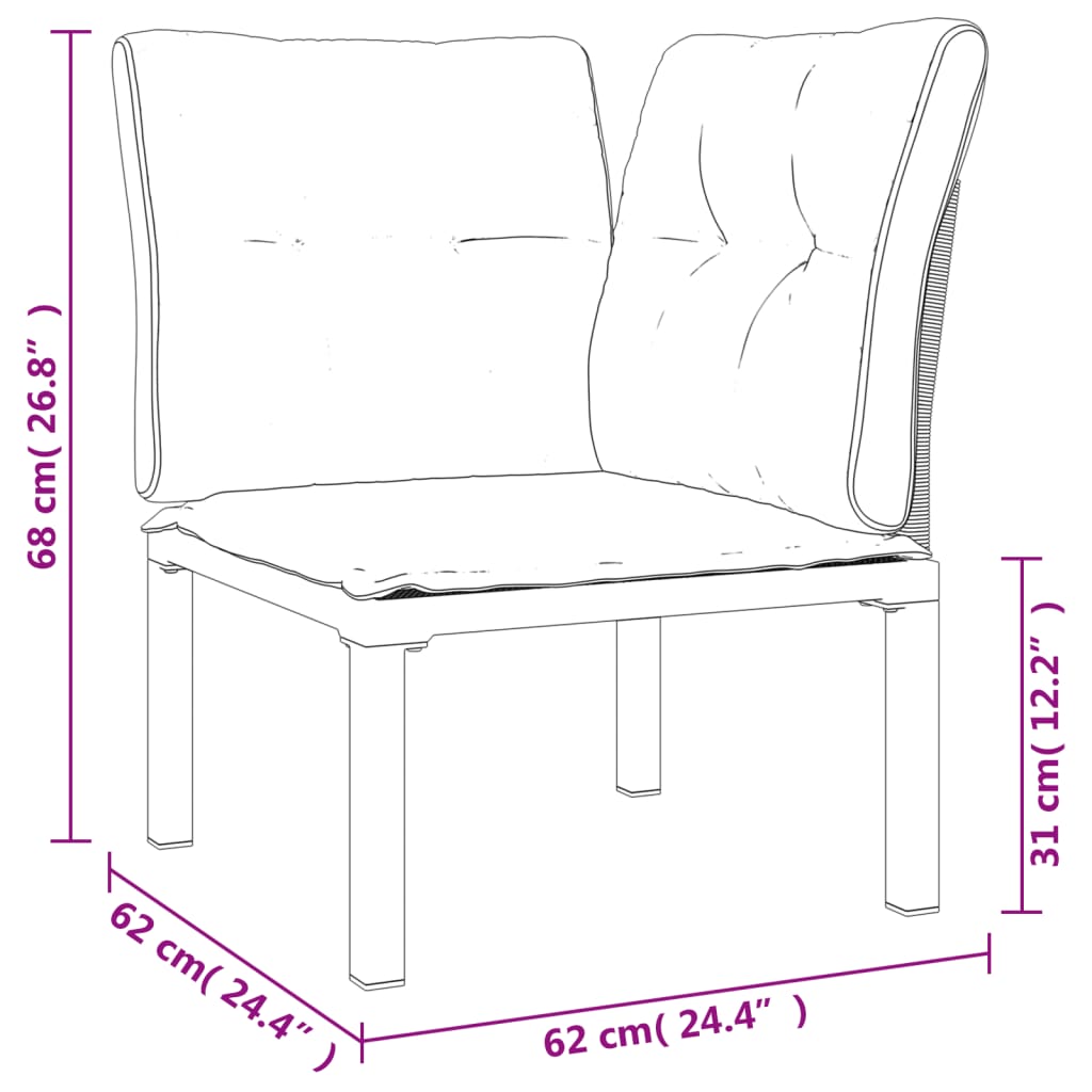 Set Salotto da Giardino 5 pz Nero e Grigio in Polyrattan | homemem39