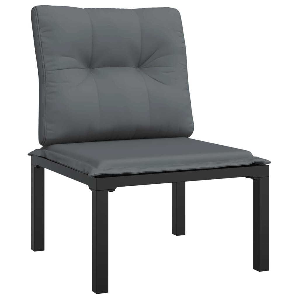 Set Salotto da Giardino 5 pz Nero e Grigio in Polyrattan | homemem39
