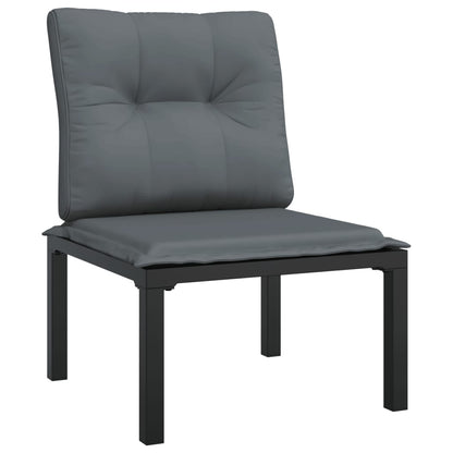 Set Salotto da Giardino 5 pz Nero e Grigio in Polyrattan | homemem39