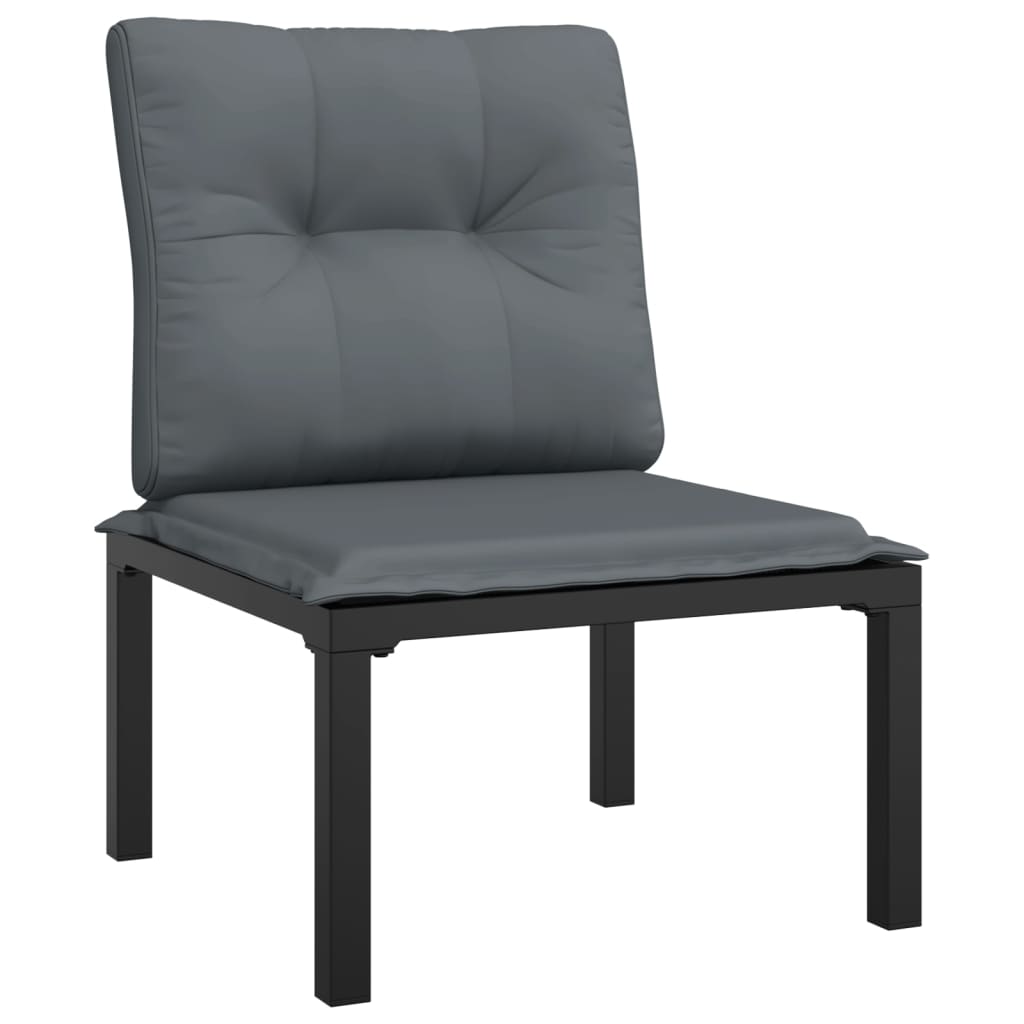 Set Salotto da Giardino 6 pz in Polyrattan Nero e Grigio | homemem39