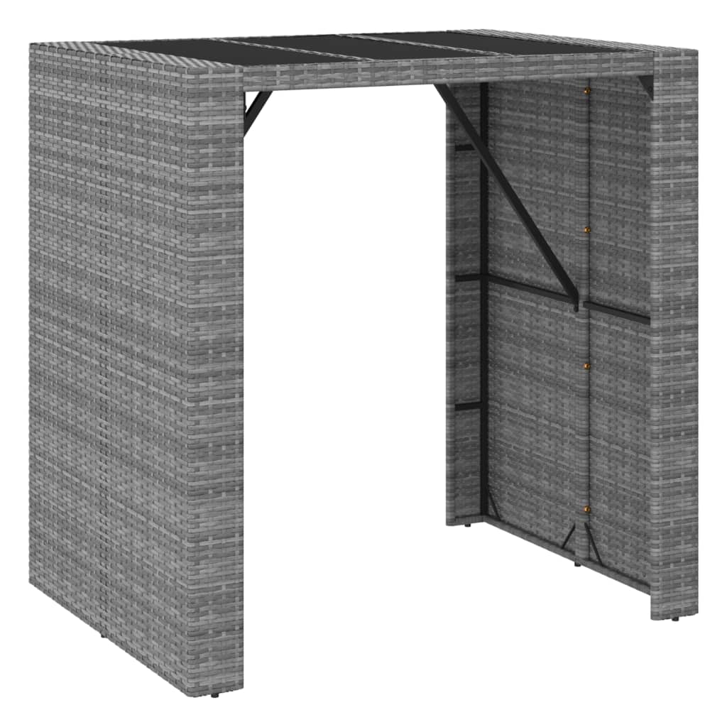 Set Bar da Giardino 5 pz con Cuscini in Polyrattan Grigio | homemem39