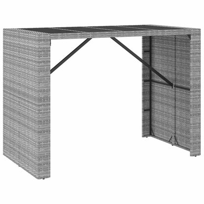 Set Bar da Giardino 7 pz con Cuscini in Polyrattan Grigio | homemem39