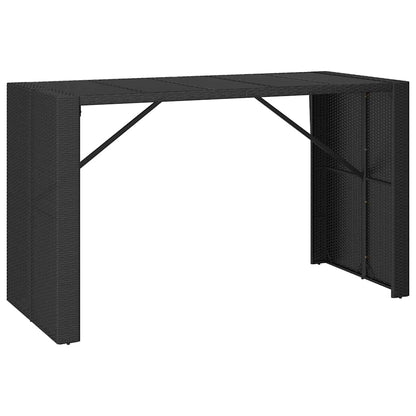 Set Bar da Giardino 9 pz con Cuscini in Polyrattan Nero | homemem39