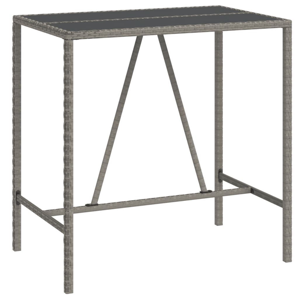 Set Bar da Giardino 5 pz con Cuscini in Polyrattan Grigio | homemem39