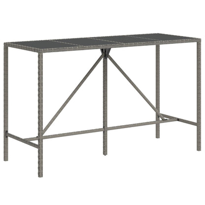 Set Bar da Giardino 9 pz con Cuscini in Polyrattan Grigio | homemem39