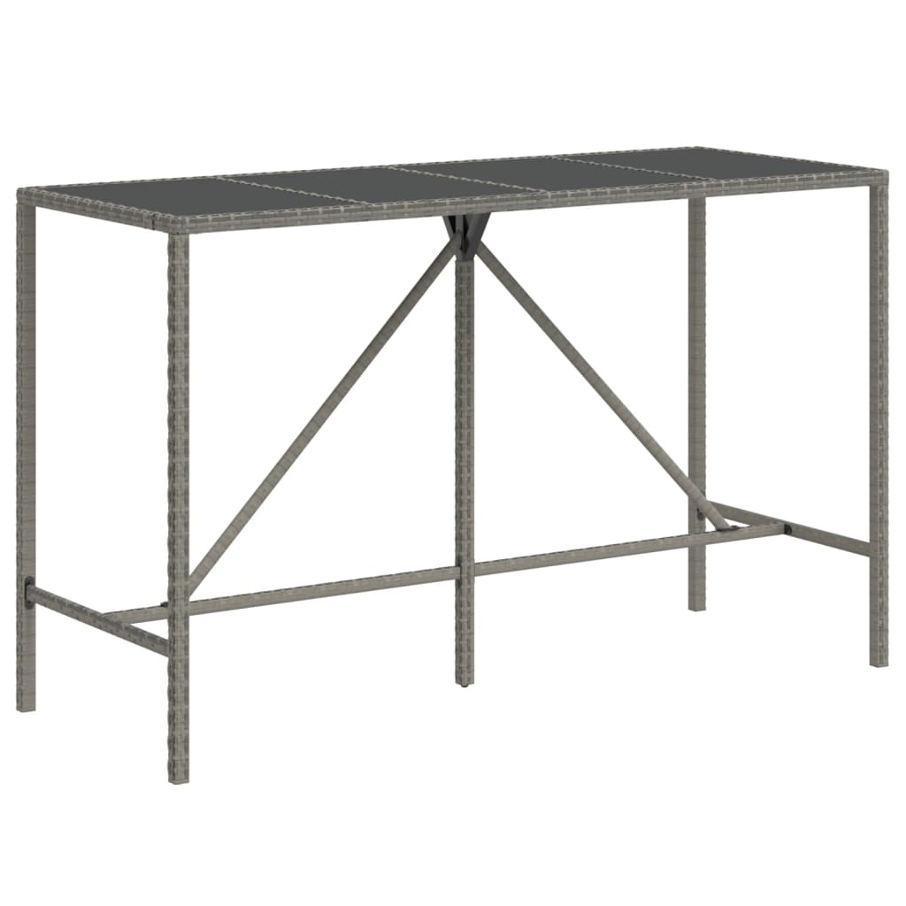 Set Bar da Giardino 11 pz con Cuscini in Polyrattan Grigio | homemem39
