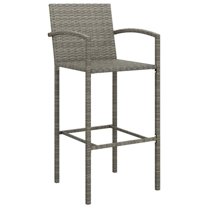 Set da Bar da Giardino 5 pz Grigio in Polyrattan | homemem39