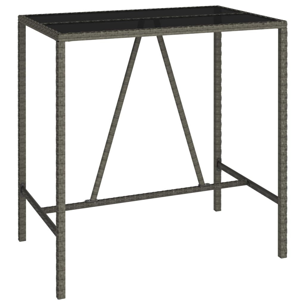 Set da Bar da Giardino 5 pz Grigio in Polyrattan | homemem39