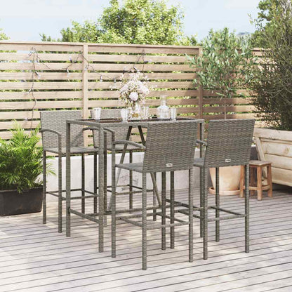 Set da Bar da Giardino 5 pz Grigio in Polyrattan | homemem39