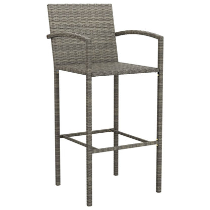 Set da Bar da Giardino 7 pz Grigio in Polyrattan | homemem39