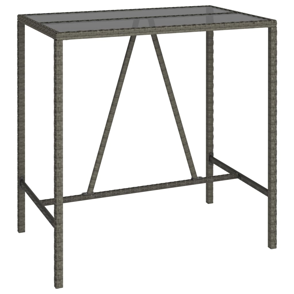 Set da Bar da Giardino 7 pz Grigio in Polyrattan | homemem39