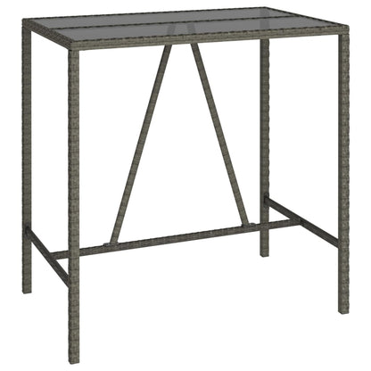 Set da Bar da Giardino 7 pz Grigio in Polyrattan | homemem39